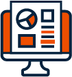 computer screen icon for analytics and visualization section