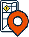 cell phone icon for pedestrian navigation section